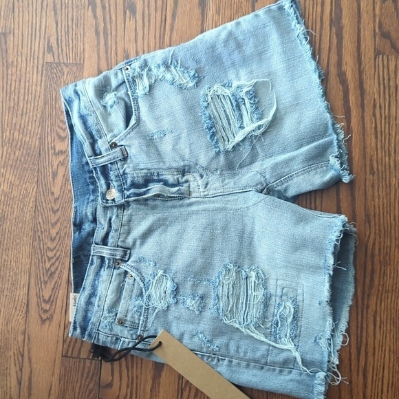 Ksubi x Revolve distressed Swiftie denim blue button fly boyfriend shorts NWT - Picture 3 of 10